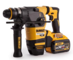 Picture of Dewalt DCH333X2 54V XR 30mm Flexvolt SDS Plus Drill 0-1100rpm 0-4480bpm 3.5j 4.9kg C/W 2 x 9.0Ah Li-ion Flexvolt Batteries & Fast Charger In DS300 Toughsystem Box  
