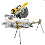 Picture of Dewalt DWS727 110v 1675w 10'' 250mm Double Bevel Sliding Compound Mitre Saw 4300rpm Cutting Capacity 305x77mm C/W DE7023 Legstand