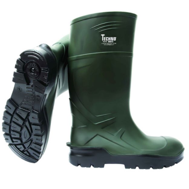 Picture of TECHNO PU010440 TROYA GREEN POLLY PU NON SAFETY WELLINGTONS 