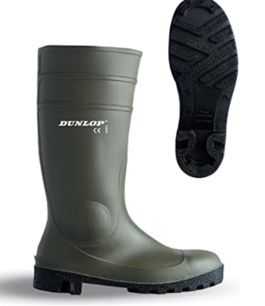 Picture of PAIR DUNLOP GREEN STEEL TOE & MIDSOLE PROTOMASTER SAFETY WELLINGTONS (142VP)
