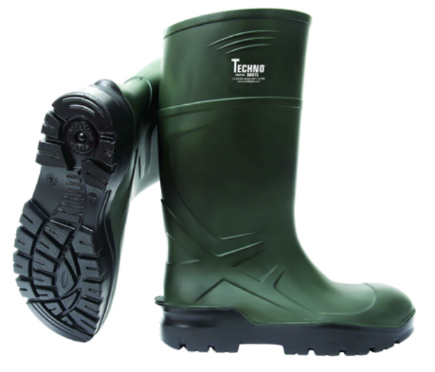 Picture of TECHNO PU015540 TROYA GREEN POLLY PU S5 SAFETY WELLINGTONS