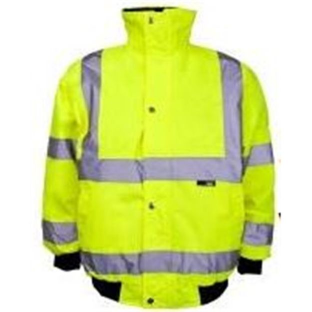 Picture of KIDS YELLOW HI-VIS BOMBER JACKET W/ FLEECE COLLAR