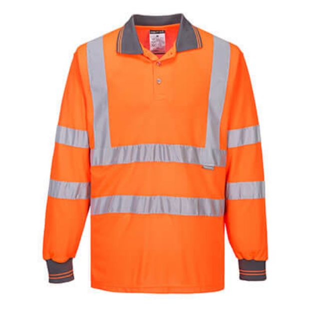 Picture of Portwest Hi-Vis Long Sleeved Polo - S277