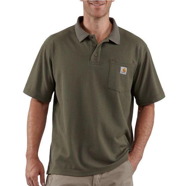 Picture of CARHARTT K570 CONTRACTOR'S WORK POCKET BLACK POLO SHIRT