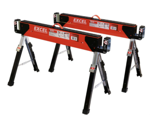 Picture of Excel 6288 Heavy Duty Steel Folding Sawhors with adjustable Legs