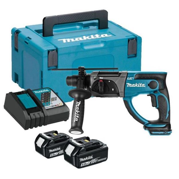 Picture of Makita DHR202RT 18V 20mm SDS Drill 0-1100rpm 0-4000bpm 2.0 Joules 3.2kg C/W 2 x 5.0Ah & Batteries in Makpak Case