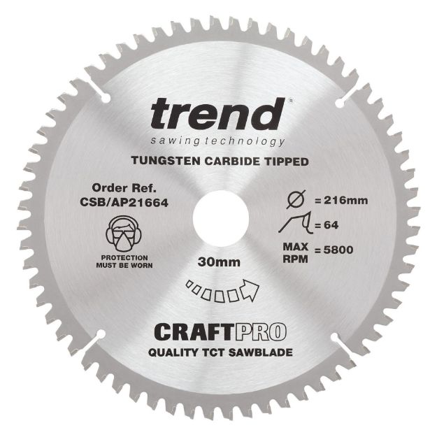 Picture of Trend CRAFT BLADE TCP 215MM X 64T X 30MM