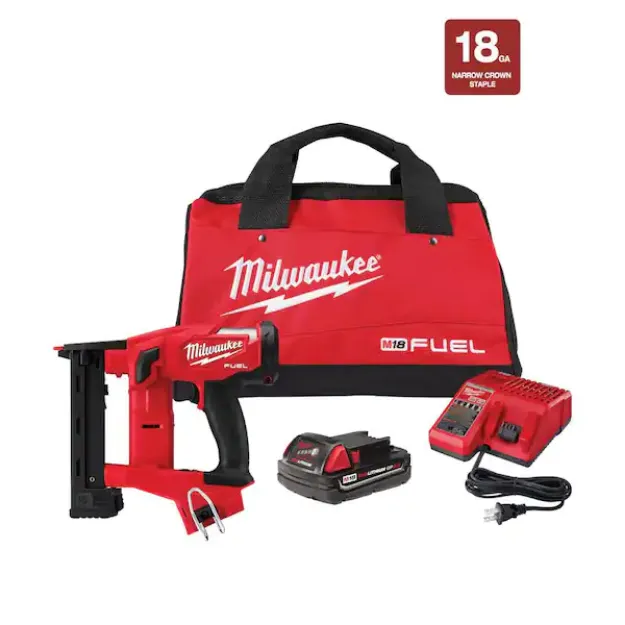 Picture of Milwaukee M18FN18GS-502X 18g Narrow Crown Stapler 16-54mm 3.1kg C/W 2 x 5.0Ah Batteries & Charger In Kit Bag  
