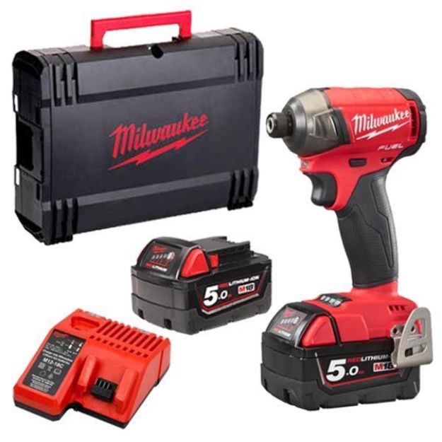 Picture of Milwaukee M18FQID-502X Fuel Surge 4 Mode Hydraulic Impact Driver 50nm 0-4000ipm Max Bolt M14 1.7kg C/W 2 x 5.0Ah Batteries & Charger in Case