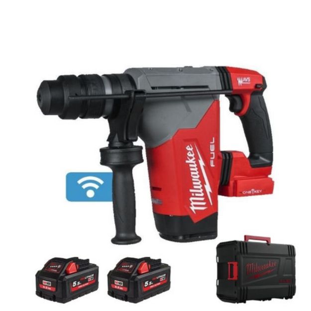 Picture of Milwaukee M18ONEFHPX-552X M18 Brushless 32mm SDS Drill 0-4600bpm,5.0 joules, 4.2kg C/W 2 x 5.5Ah High Output Li-ion Batteries & Charger In Box