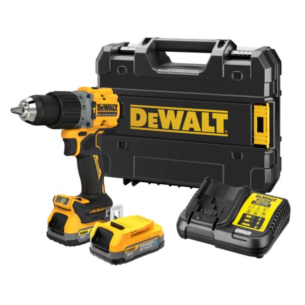 Picture of Dewalt DCD805H2T 18v Brushless 2 Speed Compact Combi Drill 90nm 850w 1.2kg c/w 2 x 5.0Ah Powerstack Batteries  
