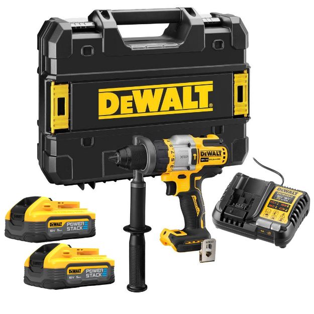 Picture of Dewalt DCD999H2T 18V XR High Power 3 Speed Combi Drill c/w 2x5.0Ah Powerstock Batteries & Multi Voltage Charger in T-Stak Box 