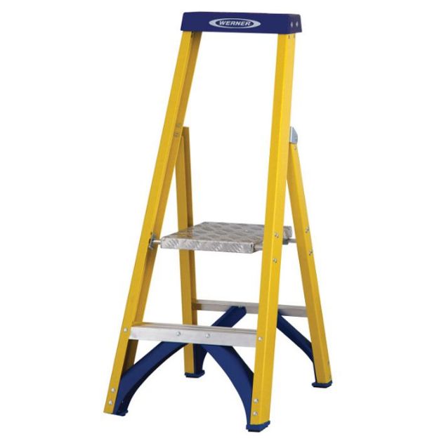 Picture of WERNER 7170218 FIBREGLASS PLATFORM STEPLADDER 2 TREAD