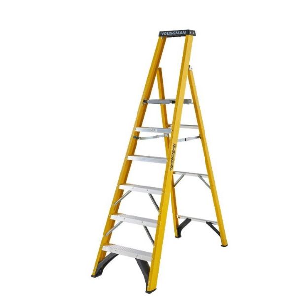 Picture of YOUNGMAN 52744618 6 TREAD H/D FIBREGLASS STEP LADDER
