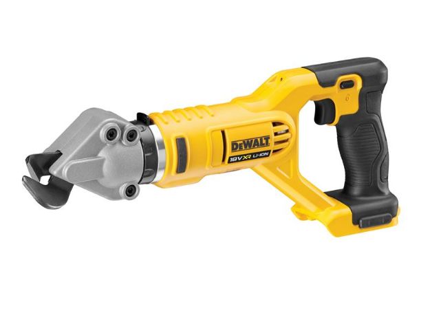 Picture of Dewalt DCS496N 18V XR Offset Metal Shears 360° Swivel Head, 1.2mm Cut Capacity Mild Steel, 1.0mm Stainless Steel, 0-2750spm, 1.6kg Bare Unit