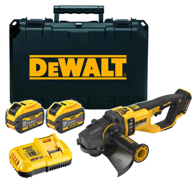 Picture of Dewalt DCG460X2 DCG460X2 54V XR Brushless FLEXVOLT 230mm Angle Grinder c/w 2x9Ah Batteries