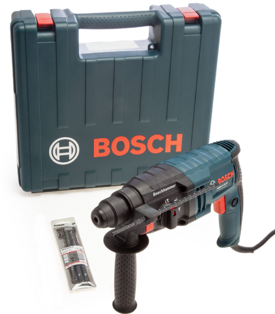 Picture of Bosch GBH220D 2 kg 3 Function SDS-Plus Rotary Hammer 650w In Carry Case with 3 x Drill Bits & 1 x Pointed Chisel 061125A465 