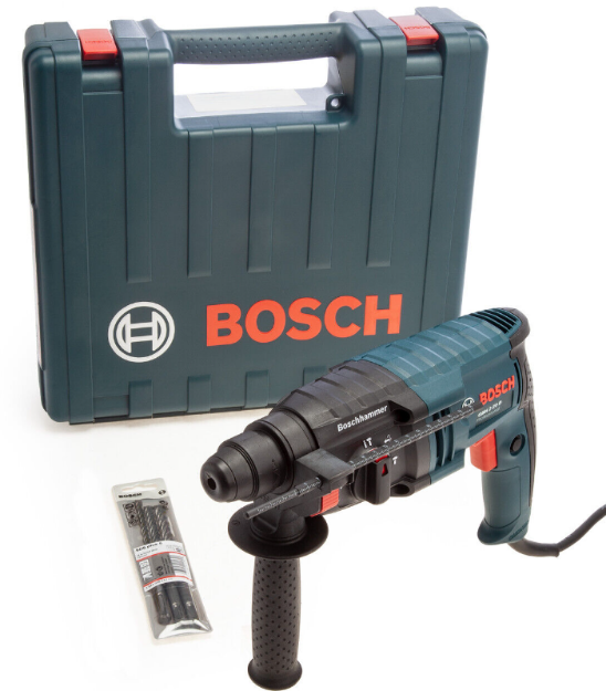 Picture of Bosch GBH220D 2 kg 3 Function SDS-Plus Rotary Hammer 650w In Carry Case with 3 x Drill Bits & 1 x Pointed Chisel 061125A465