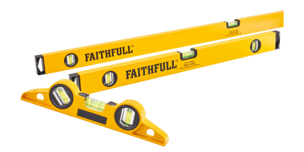 Picture of XM Faithfull 3 Piece Level Set 120cm/28", 60cm/24" and 24cm Torpedo