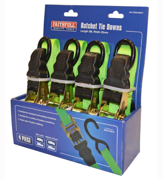 Picture of XM21  Xm Faithfull 4pc Ratchet Tie Down Set    