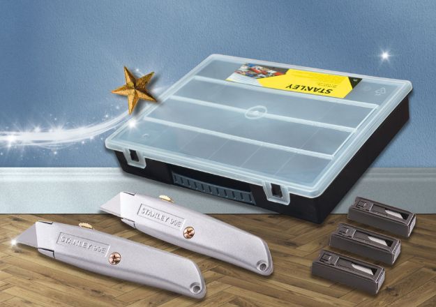 Picture of XMS23KNIFORG Stanley 99E Trimming Knife Twin Pack with 50 Spare Blades in Organiser