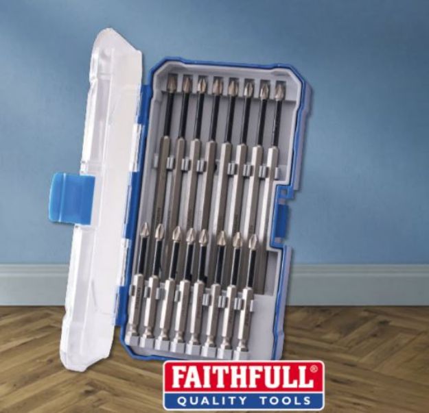 Picture of XMS23LBITS Faithfull 16 Piece Long Impact Bit Set in Case