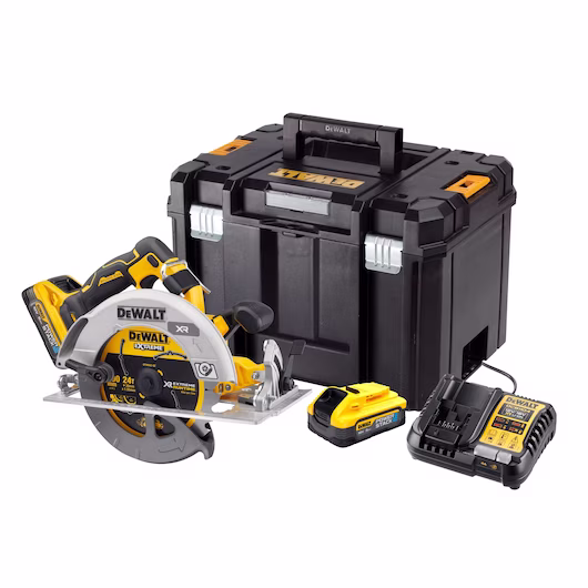 Picture of Dewalt DCS573H2T 18v XR 190mm Brushless High Power Circular Saw With Flexvolt Advantage C/W 2 x 5.0Ah Powerstack Batteries & Multi Voltage Charger In T-Stak Box