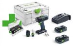 Picture of FESTOOL 577198 Cordless drill T 18+3 HPC 2X4,0 I-Plus inc. FREE bit set (PROMO)  