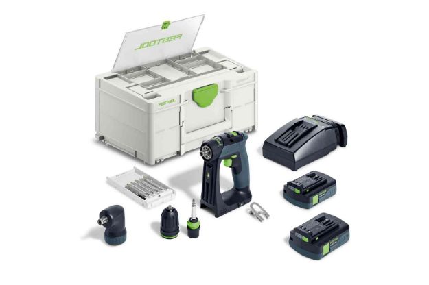 Picture of Festool 576886 CXS18C 3,0-Set Cordless Drill C/W 2x 3.0Ah Li-ion Batteries & Charger In Systainer 