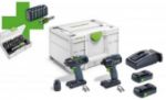 Picture of FESTOOL 577202 Screwdriver and drill bit set TID 18 C 3,1-Set T18 Twinpack & Systainer Set FREE bit set  (PROMO)  c/w 2 x 3.1 Amh batteries and charger  