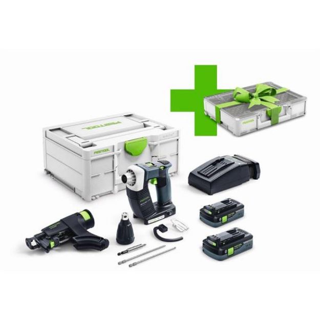 Picture of Festool 577435 Cordless Construction Screwdriver DWC 18-4500 I-Plus C/W x2 4.0Ah Batteries & Rapid Charger In Systainer Box (Promo Organizer Edition) 