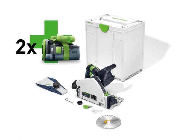 Picture of Festool 577589 TSC 55 KEB-Basic-5,0 Cordless Plunge Saw Bare Unit In Systainer C/W x2 Free 5.0Ah Batteries PROMO 