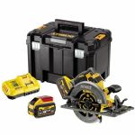 Picture of Dewalt DCS579X2 54V XR Flexvolt High Power Rail Compatible Circular Saw 5800rpm 61mm Cutting Depth 190x30mm Blade 3.7kg C/W 2 x 9.0Ah Li-ion Batteries & Charger In T-stak Box  