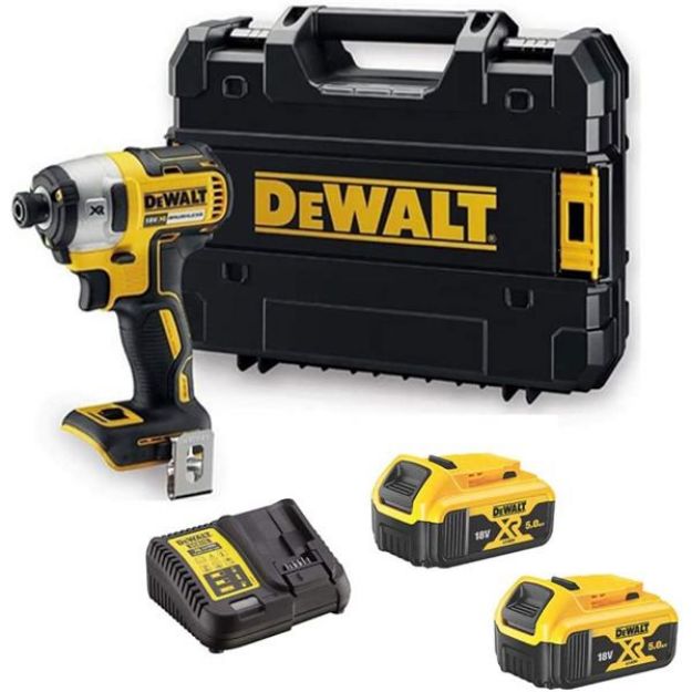 Picture of Dewalt DCF887P2 18V XR 3 Speed Brushless Impact Driver 205nm C/W 2 x 5.0Ah Li-ion Batteries & Charger In Box 