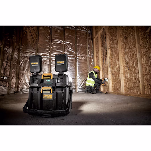 Picture of Dewalt DWST08061-1 18V Toughsystem 2.0 360° Adjustable Worklights With Storage, 3hr Runtime w/ 5.0Ah on 4000lm Bare Unit 