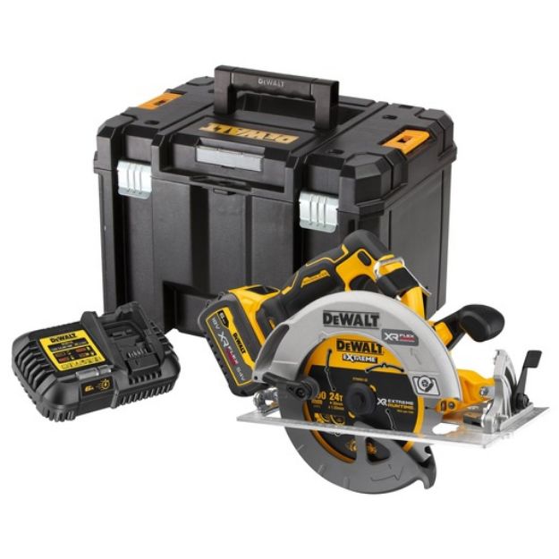 Picture of Dewalt DCS573T1 18v XR 190mm Brushless High Power Circular Saw With Flexvolt Advantage C/W 1 x 6.0Ah Flexvolt Li-ion Battery & Fast Charger In T-Stak Box
