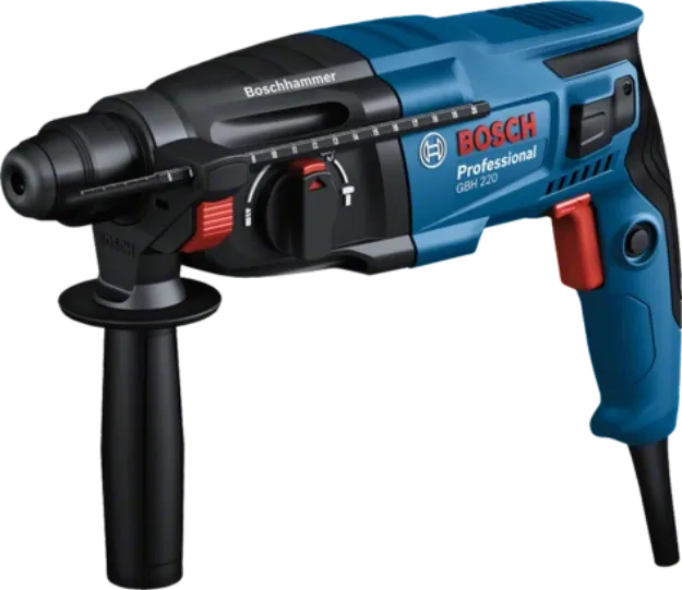 Picture of Bosch GBH 2-21 220v 720w 21mm 3 Mode SDS Plus Combination Drill 0-4800bpm 2 Joules 2.3kg C/W 3pc 6,8,10mm Sds Bits In Carry Case    