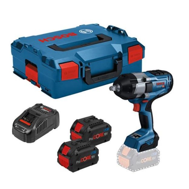Picture of Bosch GDS18V-1000 18v Biturbo Brushless 3 Speed 1/2'' Impact Wrench Tightening Torque:1000Nm,Breakaway torque:1600Nm, 2.9kg C/W 2 x 8Ah Procore Li-ion Batteries & Charger in L-boxx 0 601 9J8 070
