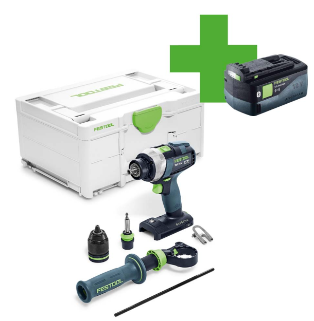 Picture of Festool 577564 TDC 18/4-Basic-5,0 Cordless Drill Bare Unit In Systainer C/W Free 5.0Ah Li-ion Battery PROMO