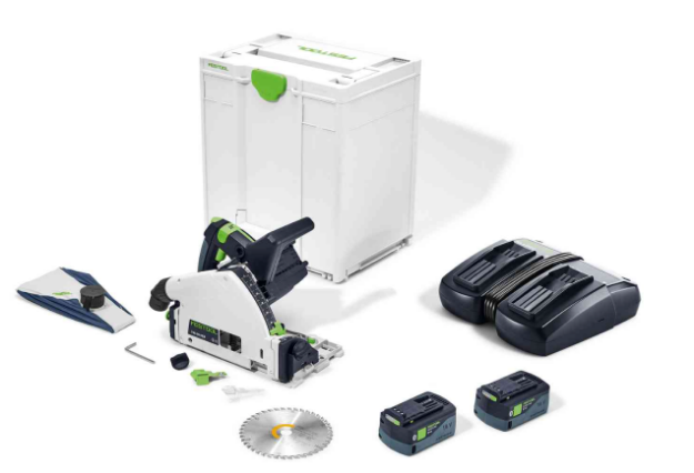 Picture of Festool 577343 TSC 55 5,0 KEBI-Plus/XL-GB Cordless Plunge Saw Kit C/W 2 x 5.0Ah Li-ion Bluetooth Airstream Batteries & x2 TCL6 Rapid Chargers 