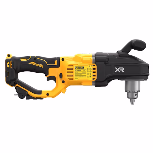 Picture of Dewalt DCD444N 18V XR Brushless Angle Drill with E-Clutch, 0-1250rpm, 220nm, Max Self-Feed:65mm, Max Holesaw:102mm, 4.2kg, Bare Unit 