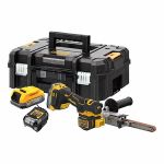 Picture of Dewalt DCM200E2T 18v XR Brushless Band File 457x13mm Belt, 1700m/min, 173° Pivoting Arm, 2kg C/W 2 x DCBP034 1.7Ah Compact Powerstack Batteries & DCB1102 Charger in T-Stak Box