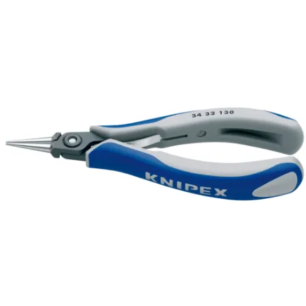 Knipex 34 32 130 Precision Electronics Gripping Pliers with multi-component grips burnished polished round jaws 135 mm 130 mm  EHTPLKX-3432130