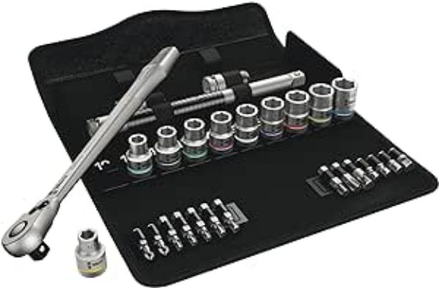Picture of WERA 8100SC8 SOCKET SET 1/2" DRIVE METRIC ZYKLOP METAL SWITCH 