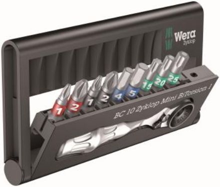 WERA BIT-CHECK 10 ZYKLOP MINI BITORSION 1 PH/PZ/TX/HEX BTZ 10PC EHTSKWR-05057418001