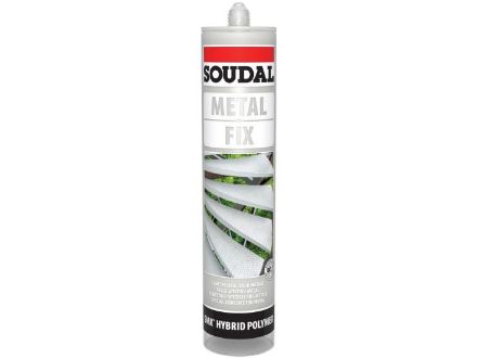 Soudal 132436 Metal Fix Adhesive High Strength SMX Hybrid Polymer Adhesive for Bonding all metals 290ml Metal Grey EAAGLSD-132436
