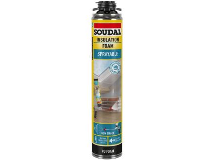 Soudal 155780 Sprayable Insulation Foam Gun Grade (Very low MDI 0.1%) 700ml White eaasisd-155780