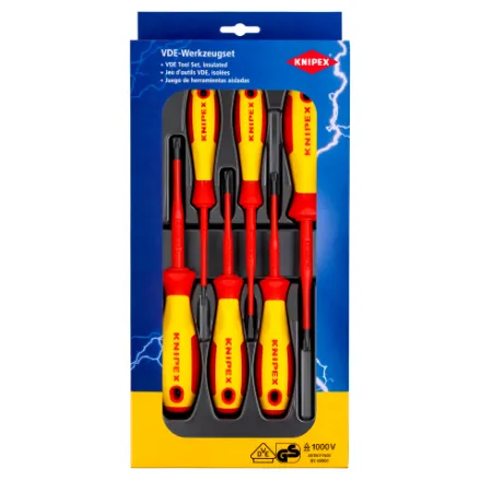 Knipex 00 20 12 V05 VDE Screwdriver Set PlusMinus / Slotted 6 parts   EHTSDKX-002012V05