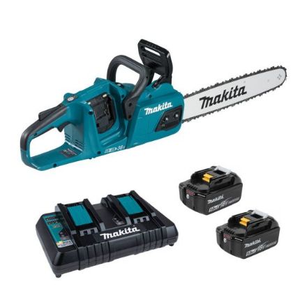 Makita DUC405PG2 Twin 18v/36v Chainsaw 16'' 40cm 400mm C/W 2 x 6.0Ah Li-ion Batteries & Charger PMKSWCD-DUC405T2