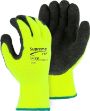 Picture of Thermal Hi Vis Yellow Thermal Lined Palm Coating Black Latex Crinkle Finish  (**Sold As Singles)  (Qtys:  Pkt 12, Carton 120)